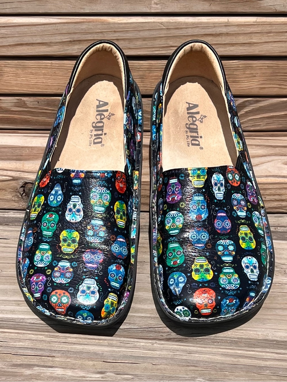 •Alegria Debra Sugar Skull Clogs! EUC!